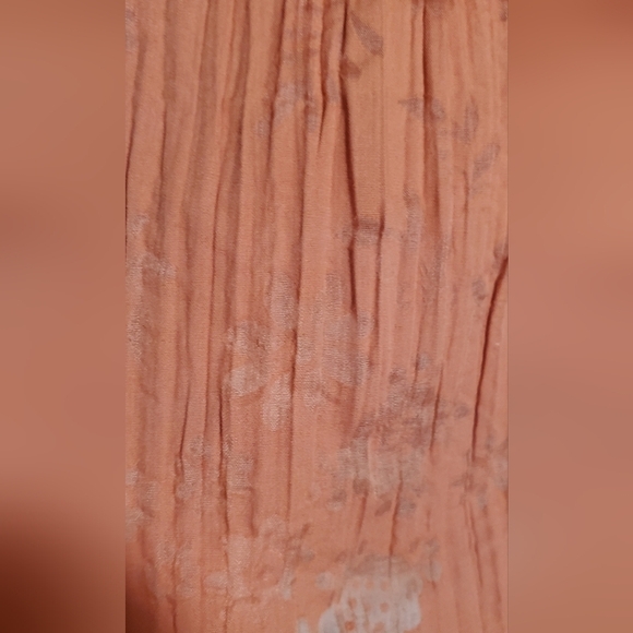 Laura Petites Small Lightweight Button Down Ruffle Fitted Top Orange - Picture 3 of 5